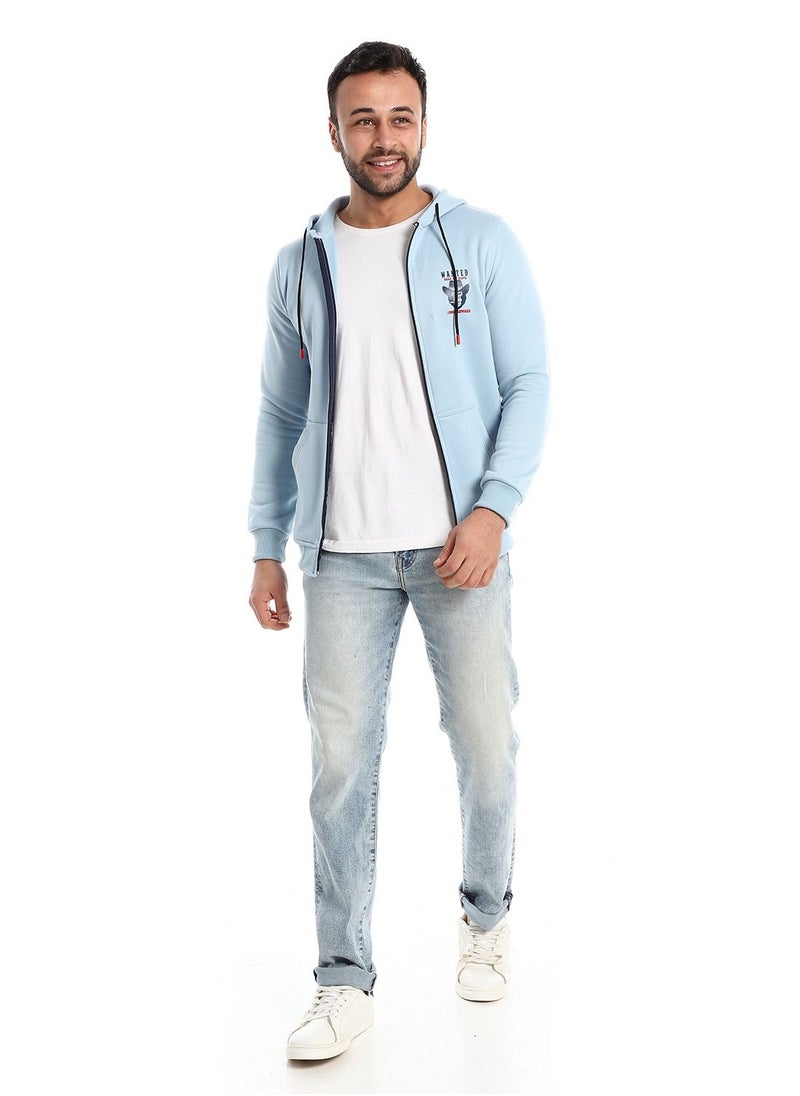 Caesar - Mens Printed Monkey Hoodie With Front Pockets and through zipper - Image 1