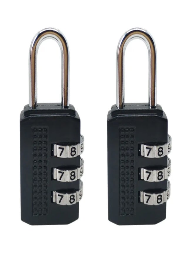 3 Digit Combination Password Lock Zinc Alloy Security Lock Suitcase Luggage Coded Lock Cabinet Locker Padlock,Black  - Image 1