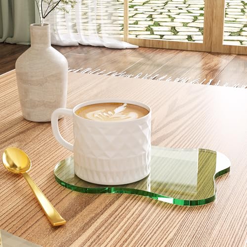 Leadiy Acrylic Coaster Decorative Plates,Green Bar Drink Coaster, Clear Cloud Shape Coffee Cup Coaster, Perfect for Tabletop Protection and Accessories Display.(Green - Image 3