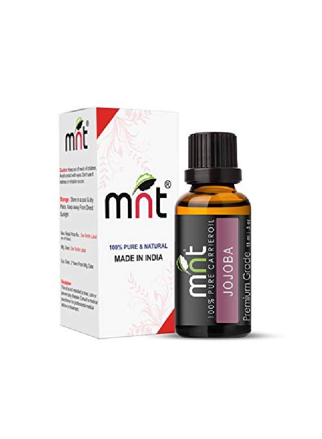 MNT Jojoba Cold Pressed Carrier Oil 100% Pure & l for Face Hair Skin and Body Massage (15ML) - Image 1