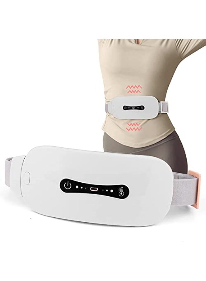Generic Pain Relief Heating Pad, Period Heating Belt Menstrual Cramp Massager with 3 Heat Levels 3 Massages Modes Rechargeable Electric Fast Warming Belly Belt, Gifts for Women Ladies & Girls, White  - Image 1