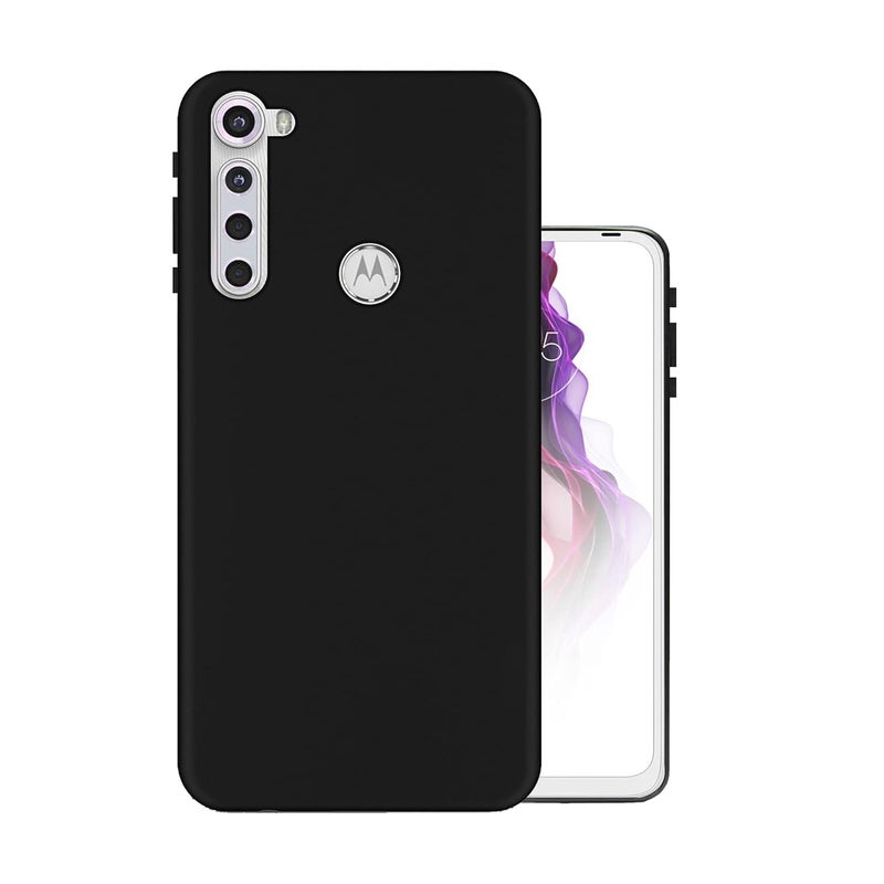 hello zone Rubber Exclusive Matte Finish Soft Back Case Cover for Motorola Moto One Fusion Plus - Black - Image 1