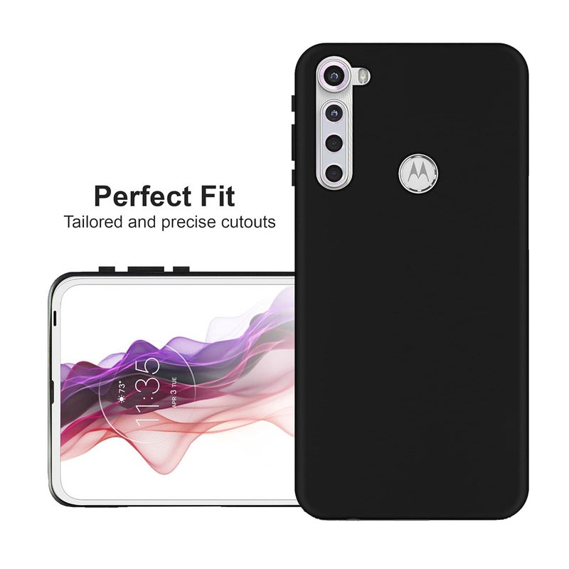 hello zone Rubber Exclusive Matte Finish Soft Back Case Cover for Motorola Moto One Fusion Plus - Black - Image 2