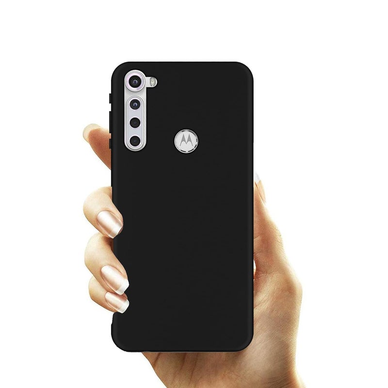 hello zone Rubber Exclusive Matte Finish Soft Back Case Cover for Motorola Moto One Fusion Plus - Black - Image 4