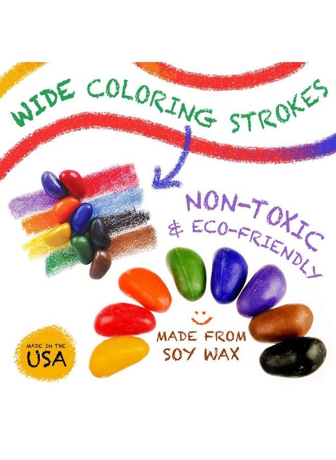 Crayon Rocks - Crayons In A Rock Shape 16 Count Tripod Grip Made For Handwriting Development In Kids And Toddlers Fun & Educational Creative Activity Comes In A Red Velvet Bag 16 Colors - Image 1