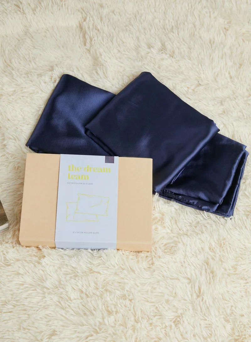 Cotton On Body True Navy Satin Pillow Slip Duo