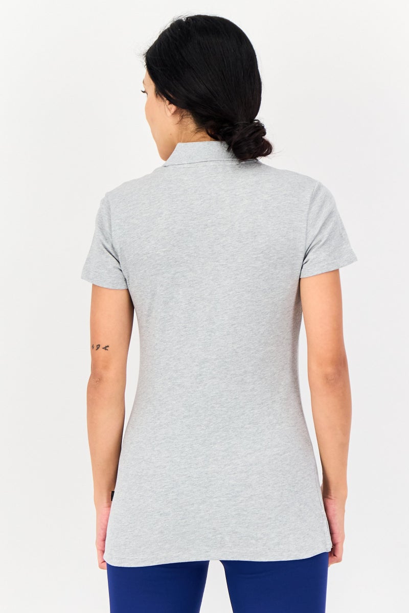 PUMA Women Sportswear Fit Embroidered Logo Outdoor Polo Shirt, Grey - Image 2