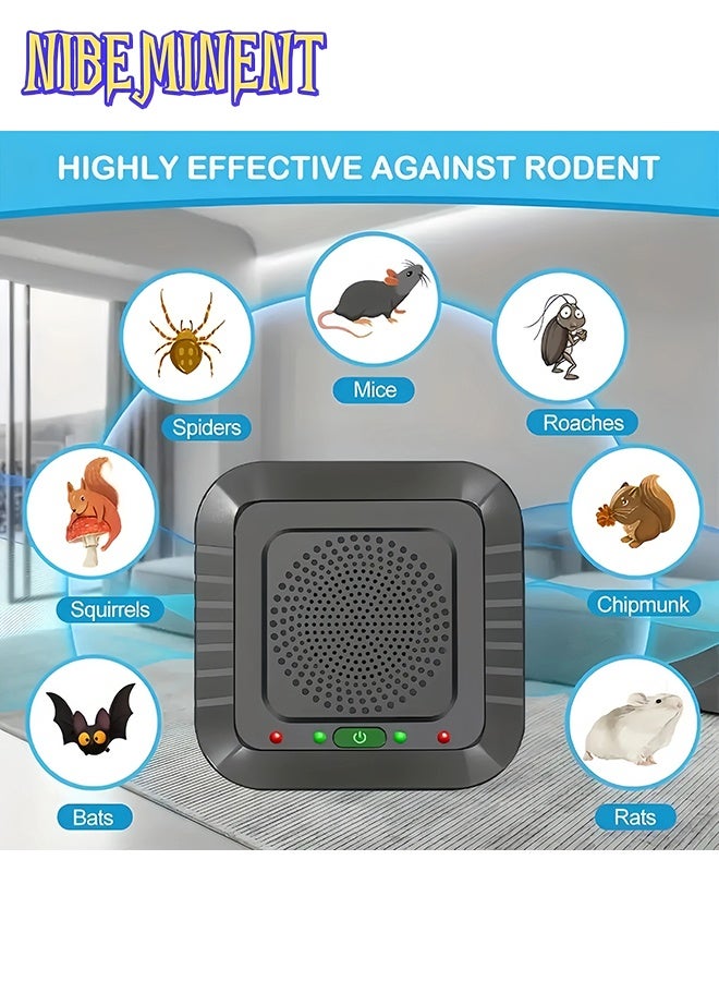 NIBEMINENT Soundwave technology insect repellent, indoor electronic plug-in insect repellent, USB direct plug-in, large coverage range, effectively against mosquitoes, spiders, mice, ants, insects, cockroaches, rodents, no battery required  - Image 1