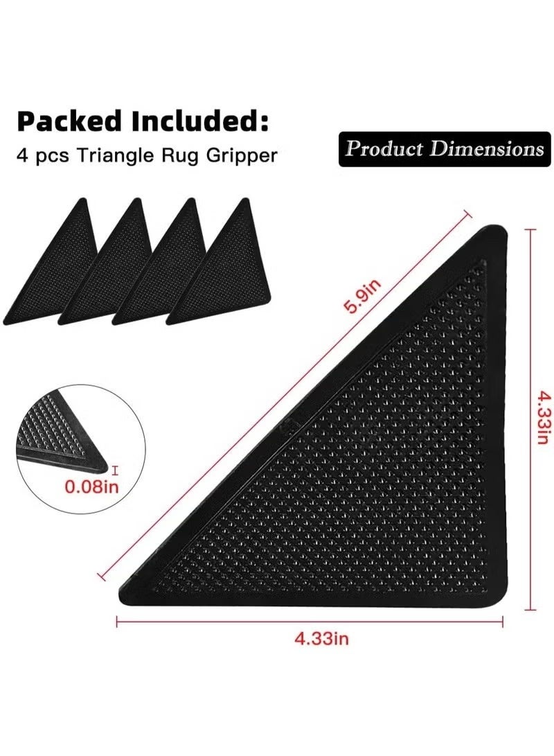 Washable and Reusable Silicone Anti-Slip Carpet Glue Sticky Backing Pads for Home, Bathroom and Living Room Carpets, Black-292 - Image 3