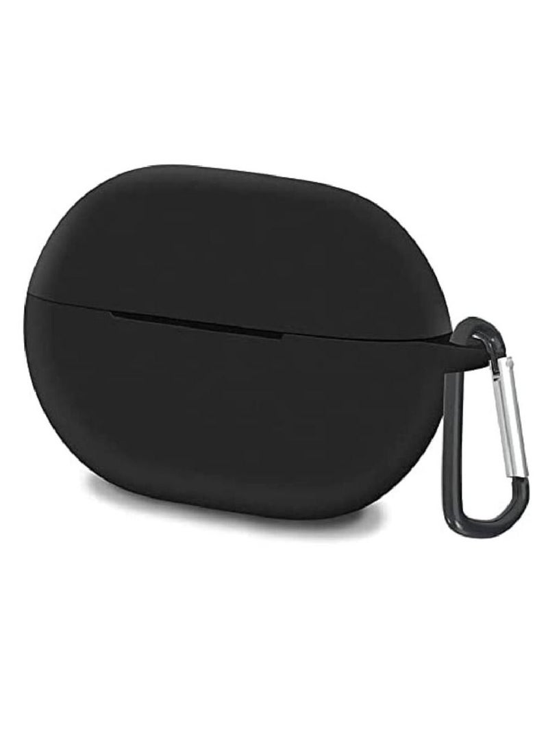 GENNEXT - Silicone Case Cover for Huawei FreeBuds PRO with Carabiner and Charging Port Accessibility anti shock, full protection (Black) - Image 1