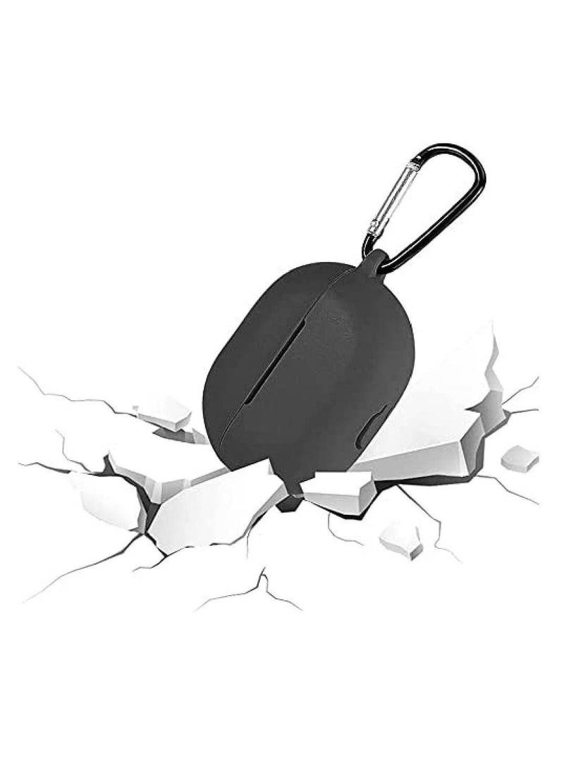 GENNEXT - Silicone Case Cover for Huawei FreeBuds PRO with Carabiner and Charging Port Accessibility anti shock, full protection (Black) - Image 1