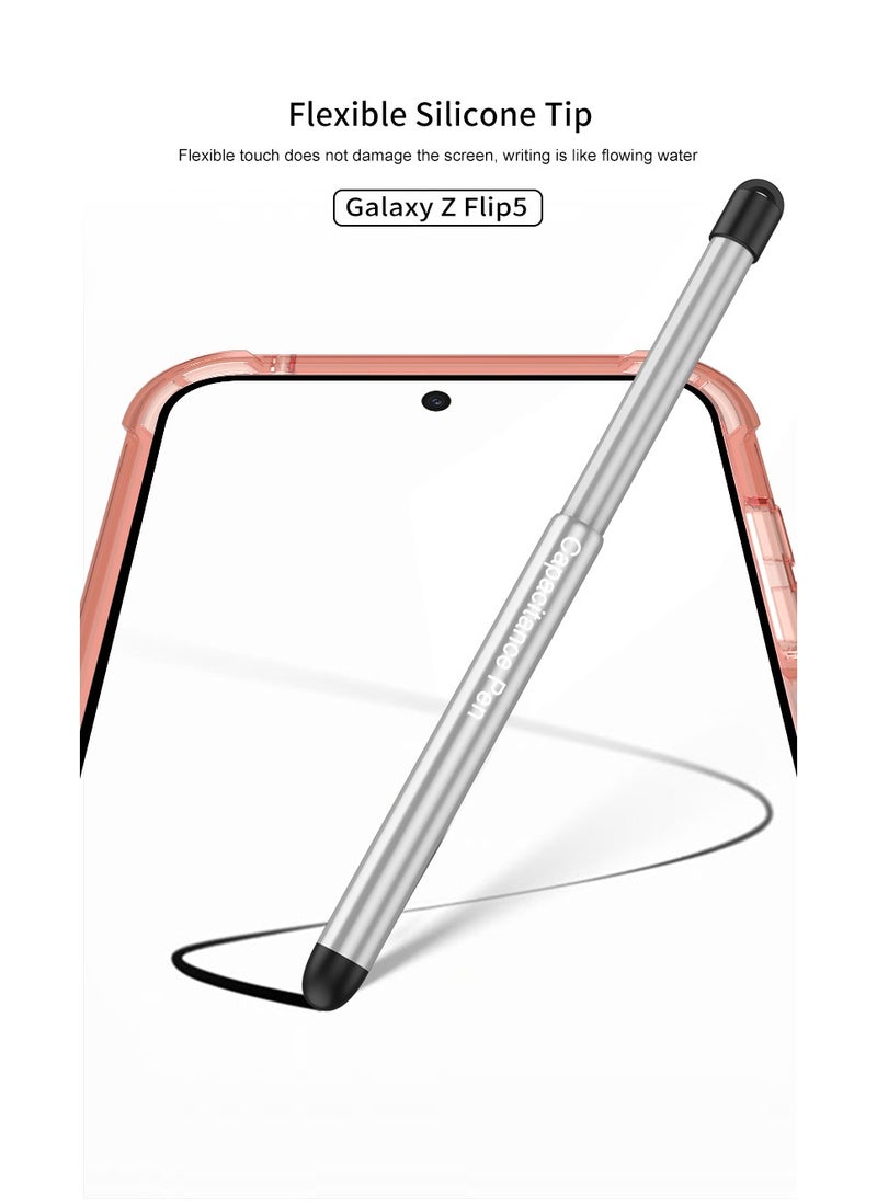 GKK GKK Compatible With Samsung Galaxy Z Flip 5 Case with Ring and Capacitance Pen (Blue)  - Image 4