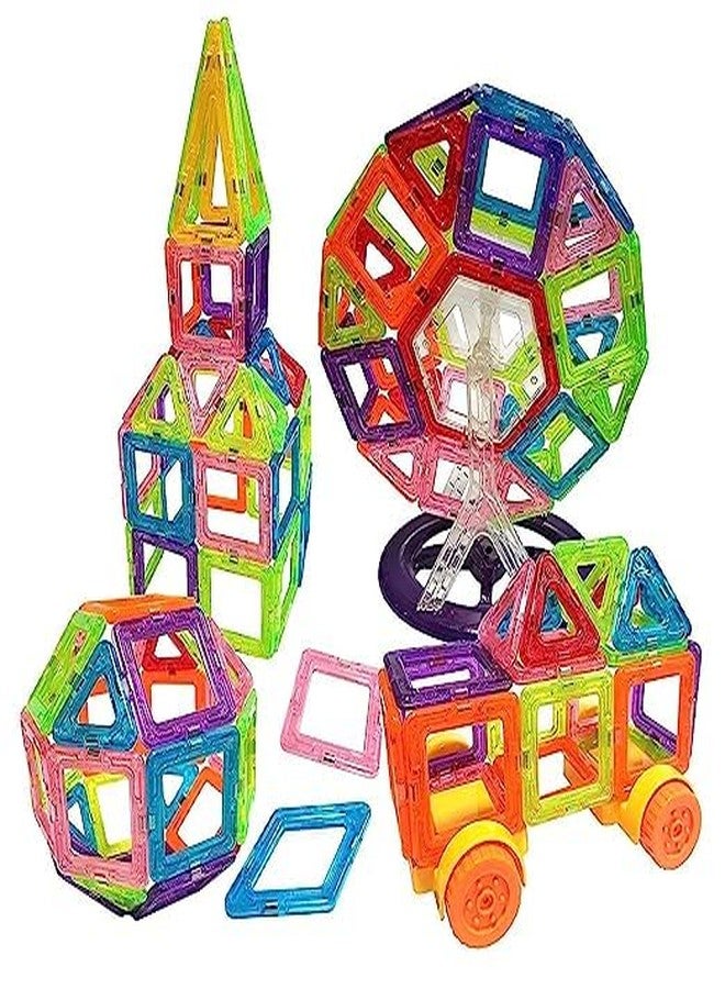 GoldiMec 86 Pcs Mag-Magic DIY Magnetic Designer Construction Set Model and Building Toy Plastic Magnetic Blocks Educational Toys for Kids - Image 1