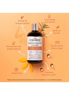 CURLSMITH CURLSMITH - Essential Moisture Cleanser, Gentle Nourishing Shampoo for Wavy, Curly and Coily Hair, Vegan (12fl oz)  - Image 3