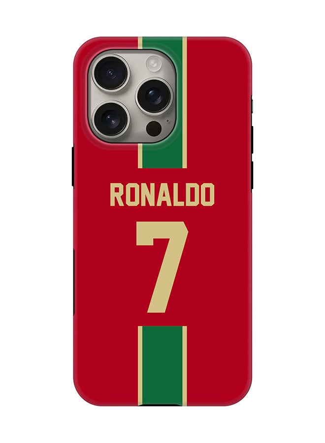 Stylizedd Tough Pro Magnetic Case for iPhone 16 Pro, Dual Layer hybrid PC + TPU Mobile Cover Matte - Football - Portugal,  Ronaldo  - Image 1