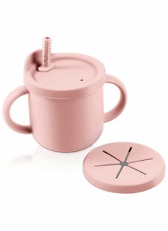 Excefore Toddlers Sippy Cup & Snack Container 2-in-1(pink)  - Image 1