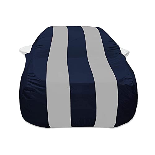 Auto Hub Car Cover Compatible with Kia Sonet with Mirror Pocket, Water Resistant, Triple Stitched, Sonet Car Cover- Navy-Silver - Image 5