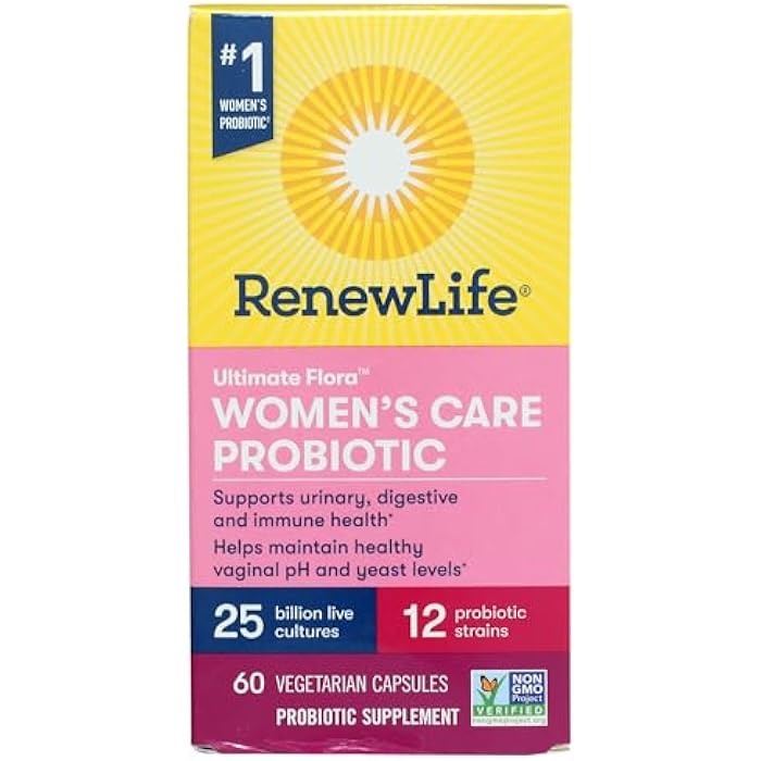 Renew Life Women's Probiotic Capsules, Supports pH Balance for Women, Vaginal, Urinary, Digestive and Immune Health, L. Rhamnosus GG, Dairy, Soy and Gluten-Free, 25 Billion CFU - 60 Ct - Image 1
