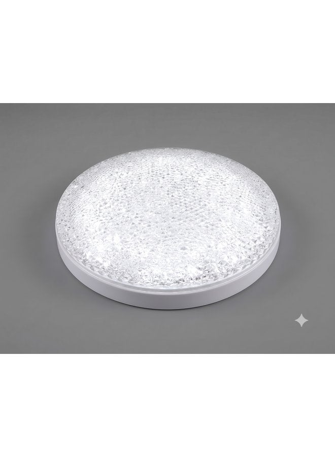 Modern Crystal LED Flush Mount Ceiling Light, 66W - White, 30 x 30 x 3.5 cm