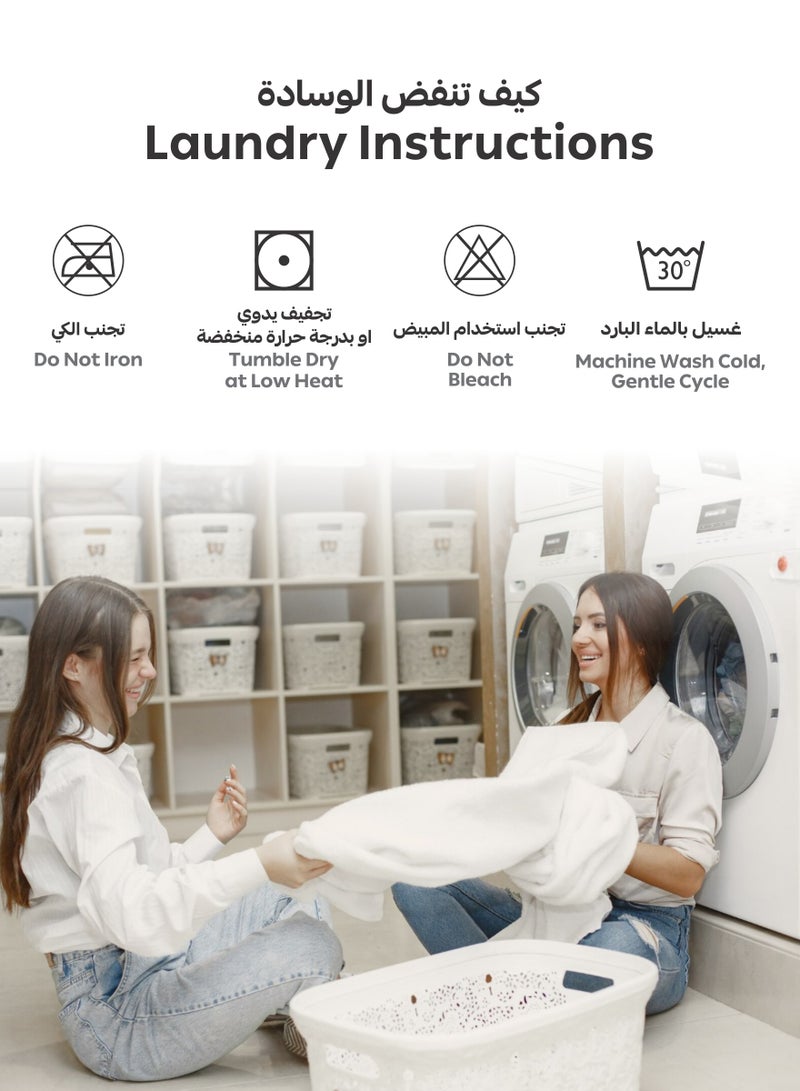 Donetella Printed Duvet Set, King Size Fits 200x200 cm - 6-Pcs Bed Set, Microfiber Fabric - 1 Duvet Cover, 1 Fitted Sheet, 2 Pillow Shams, 2 Pillowcases (Filler Not Included) - Image 5