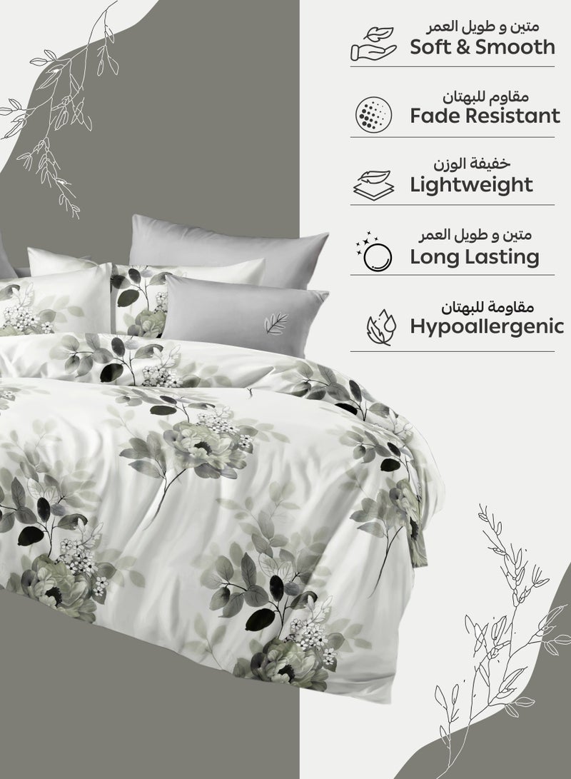 Donetella Printed Duvet Set, King Size Fits 200x200 cm - 6-Pcs Bed Set, Microfiber Fabric - 1 Duvet Cover, 1 Fitted Sheet, 2 Pillow Shams, 2 Pillowcases (Filler Not Included) - Image 4