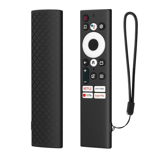 RAYA Silicone Remote Cover Compatible with Motorola/Sansui/Croma TV/Realme TechLife TV/Philips TV/Reliance TV/VW TV Voice Remote Protective Case [Remote NOT Included] (Black) - Image 1