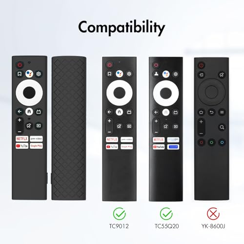 RAYA Silicone Remote Cover Compatible with Motorola/Sansui/Croma TV/Realme TechLife TV/Philips TV/Reliance TV/VW TV Voice Remote Protective Case [Remote NOT Included] (Black) - Image 2