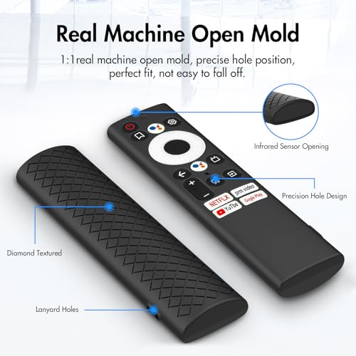 RAYA Silicone Remote Cover Compatible with Motorola/Sansui/Croma TV/Realme TechLife TV/Philips TV/Reliance TV/VW TV Voice Remote Protective Case [Remote NOT Included] (Black) - Image 3