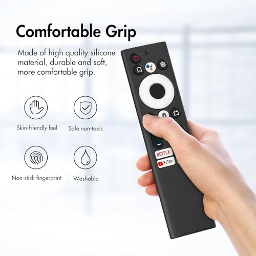 RAYA Silicone Remote Cover Compatible with Motorola/Sansui/Croma TV/Realme TechLife TV/Philips TV/Reliance TV/VW TV Voice Remote Protective Case [Remote NOT Included] (Black) - Image 4