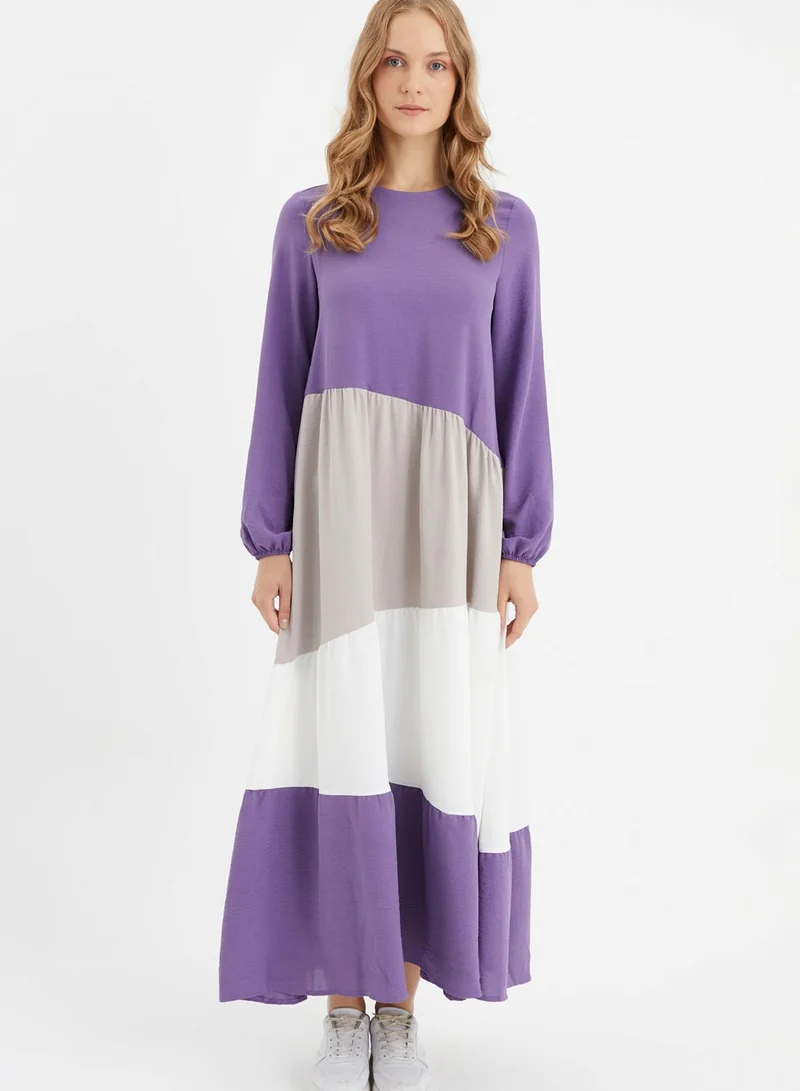 Xanzad Colorblock Tiered Dress