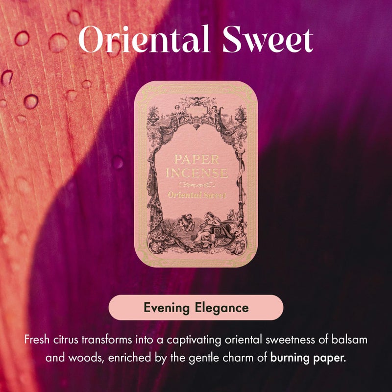 OPTATUM Paper Incense - 48pcs with Vintage Tin Case, Burning Papers Infused with Natural Essential Oils, Quick Usage & Long-Lasting Fragrance, Eliminating Bathroom, Kitchen, Pet Odors - Oriental Sweet - Image 2