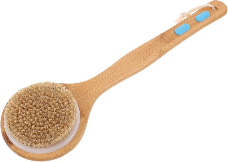 Long-Handled Bath Cleaning Brush with Dual-Sided Soft and Firm Bristles, Massage Back Brush for Shower and Body Exfoliation, Suitable for Home Bathing and Spa Use - Image 1