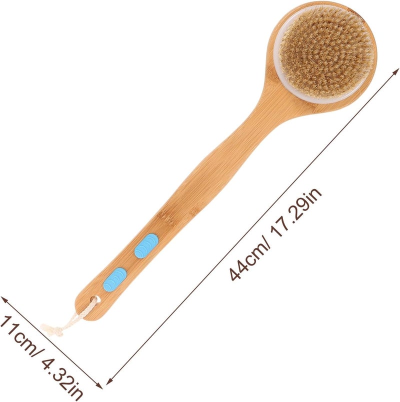 Long-Handled Bath Cleaning Brush with Dual-Sided Soft and Firm Bristles, Massage Back Brush for Shower and Body Exfoliation, Suitable for Home Bathing and Spa Use - Image 2