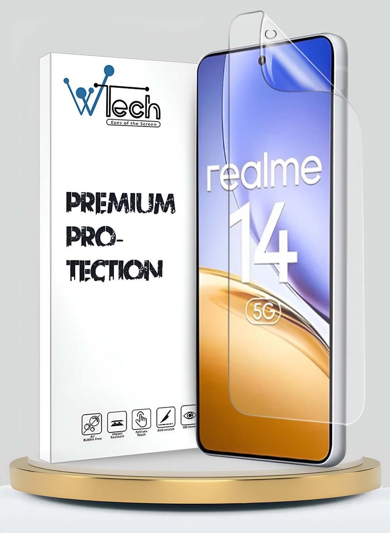 Wtech Realme 14 5G 2025 Premium Hydrogel Film Thin and Flexible Screen Protector (MSHFMN) - Clear - Image 1
