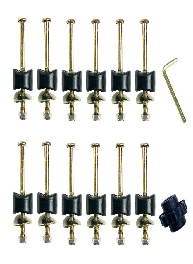 MSSVIGING 12 Pcs Long Trampoline Screws and Bolts, 3.74inches/95mm Length Trampoline Pole Bolts and Nuts, Enclosure Pole Gap Spacers, Hardware kit - Image 1