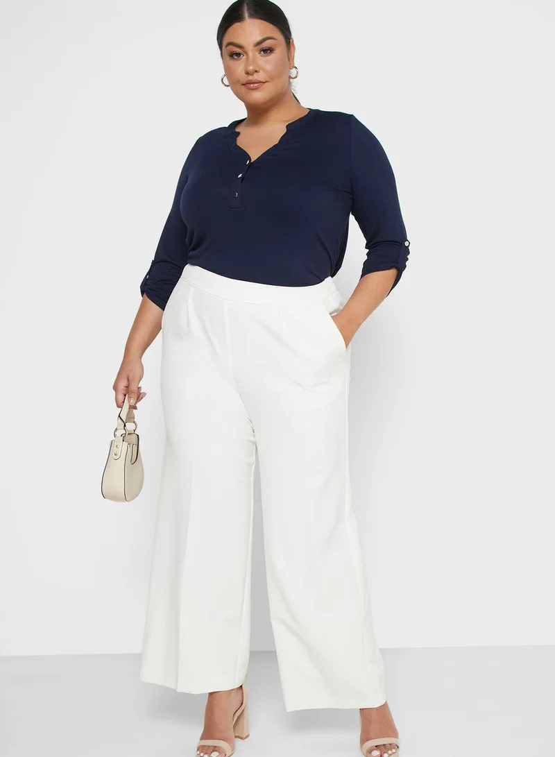 EVANS Button Detail Jersey Top