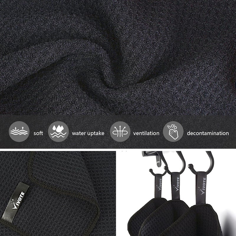 VIVOTE 12pack Microfiber Cloth Barista Cloth Black Waffle Tea Towel Dishcloths Washable Kitchen Rags Thick Household Cleaning Cloths No Lint 20cm X 20cm - Image 3