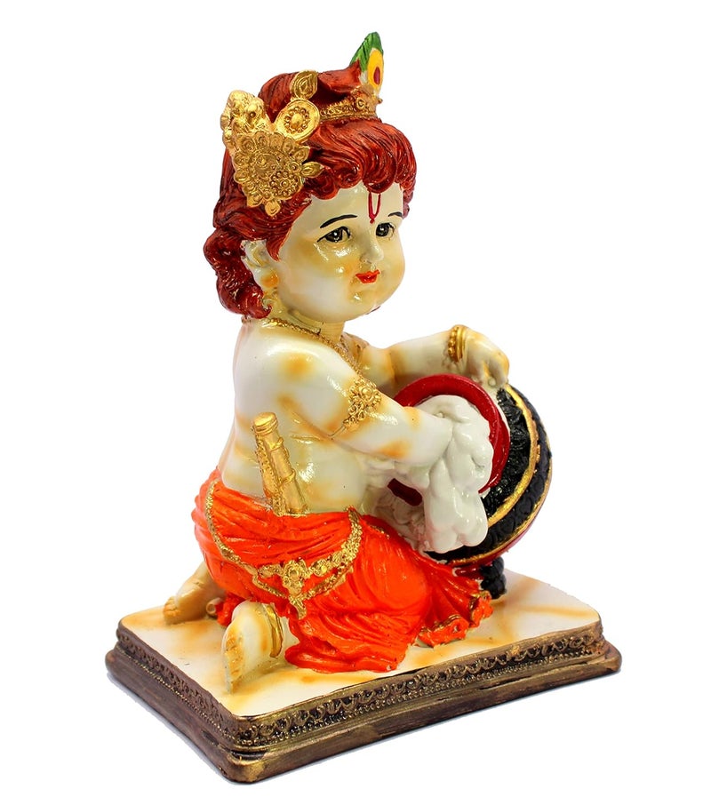 ESPLANADE Resin Krishna Krishan Makhan Chor Murti Idol Statue Sculpture 8 Inches Multicolour - Image 2