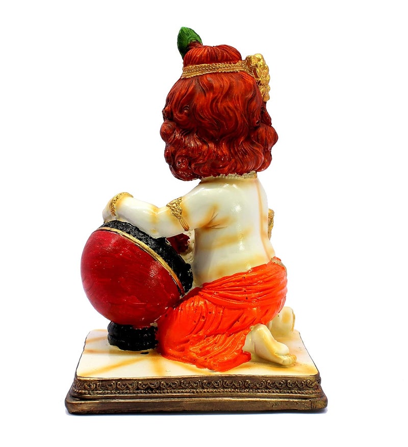 ESPLANADE Resin Krishna Krishan Makhan Chor Murti Idol Statue Sculpture 8 Inches Multicolour - Image 3