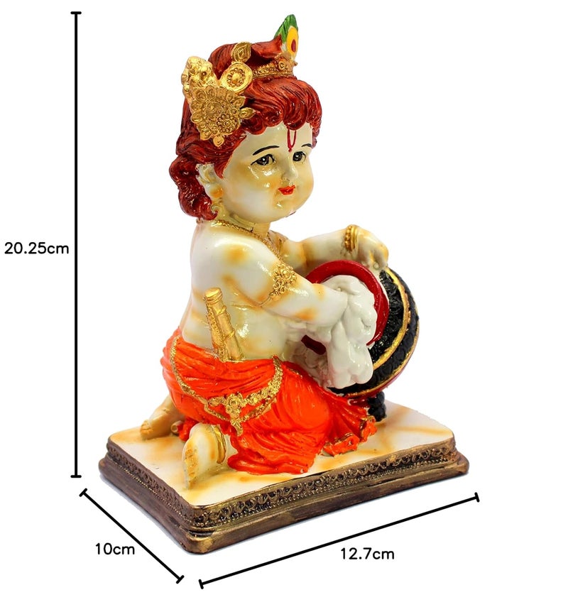 ESPLANADE Resin Krishna Krishan Makhan Chor Murti Idol Statue Sculpture 8 Inches Multicolour - Image 5