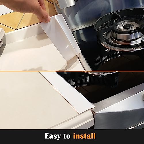 KindGa Silicone Stove Counter Gap Cover by Kindga, 21" Easy Clean Gap Filler Sealing Spills Between Kitchen Counter, Appliances,Stovetop, Oven, Washing Machine, Washer, Dryer Set of 2 (White) - Image 5