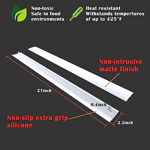KindGa Silicone Stove Counter Gap Cover by Kindga, 21" Easy Clean Gap Filler Sealing Spills Between Kitchen Counter, Appliances,Stovetop, Oven, Washing Machine, Washer, Dryer Set of 2 (White) - Image 4