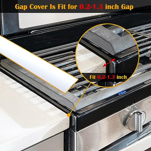 KindGa Silicone Stove Counter Gap Cover by Kindga, 21" Easy Clean Gap Filler Sealing Spills Between Kitchen Counter, Appliances,Stovetop, Oven, Washing Machine, Washer, Dryer Set of 2 (White) - Image 2