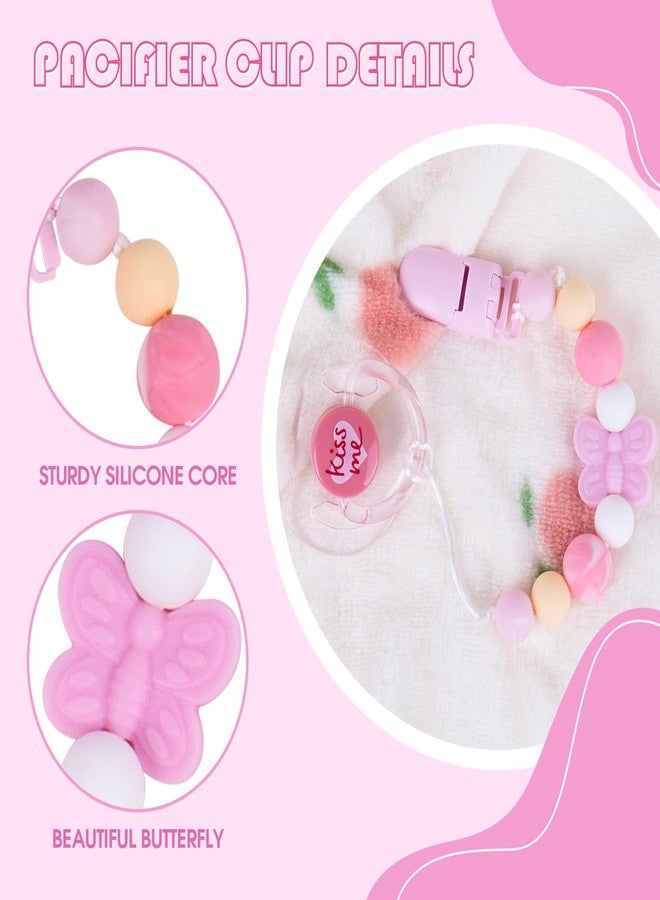 Aori Pacifier Clips for Rebron Baby Dolls Silicone Holders Clips with Magnetic Pacifier -Pink - Image 3