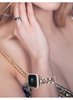Y&D Stainless Steel Bands Compatible for Apple Watch Band 42mm 44mm 45mm iWatch SE Series 7/6/5/4/3/2/1 Metal Wristband Women Men Replacement 7/6/5/4/3/2/1(Silver)  - Image 3