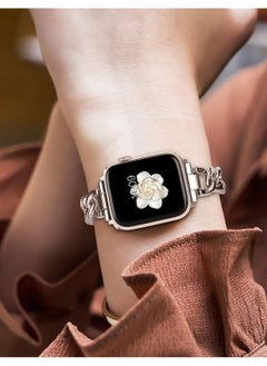 Y&D Stainless Steel Bands Compatible for Apple Watch Band 42mm 44mm 45mm iWatch SE Series 7/6/5/4/3/2/1 Metal Wristband Women Men Replacement 7/6/5/4/3/2/1(Silver)  - Image 4
