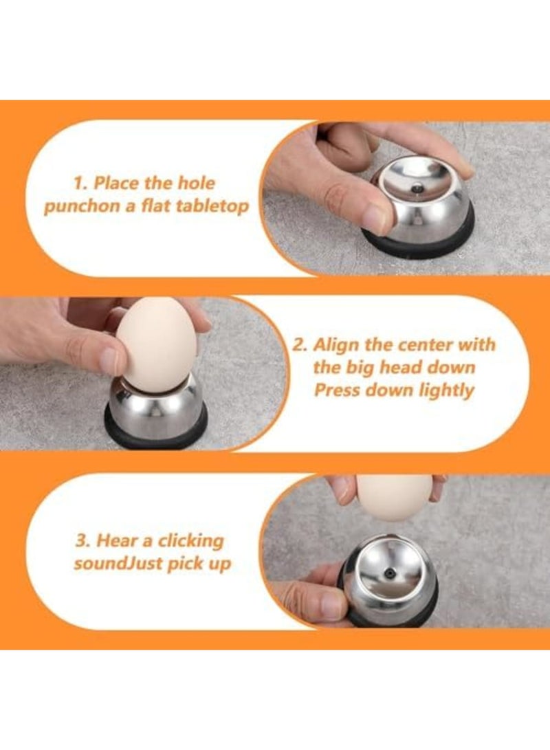 SYOSI أداة ثقب البيض النيء، شوكة من الفولاذ المقاوم للصدأ مع قاعدة قوية ودبوس حاد، أداة تقشير البيض المسلوق، مثقاب البيض للخبز والطهي وتحضير المطبخ (فضي) - Image 4