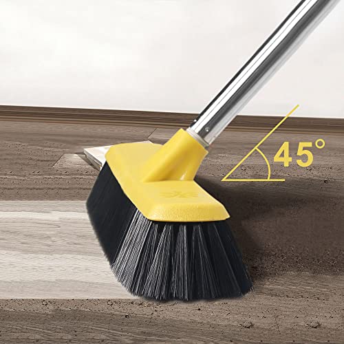Lanhope Push Broom with Long Handle, Floor Brush 49.6 inch Soft Bristle Broom 12.2" Wide for Cleaning Bathroom Kitchen Patio Garage Deck Tile Floor - Image 3