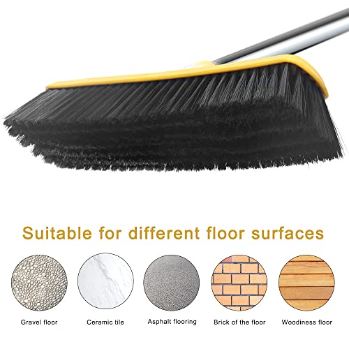 Lanhope Push Broom with Long Handle, Floor Brush 49.6 inch Soft Bristle Broom 12.2" Wide for Cleaning Bathroom Kitchen Patio Garage Deck Tile Floor - Image 2