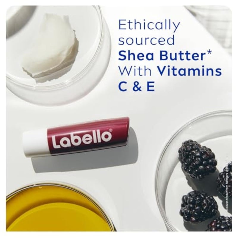 Labello NIVEA LABELLO Lip Balm Blackberry Shine, (4.8g) 24H Moisture, with Shea Butter and Natural Oils Enriched with Vitamins, with Natural Ingredients, Mineral Oil Free, Vegan - Image 5